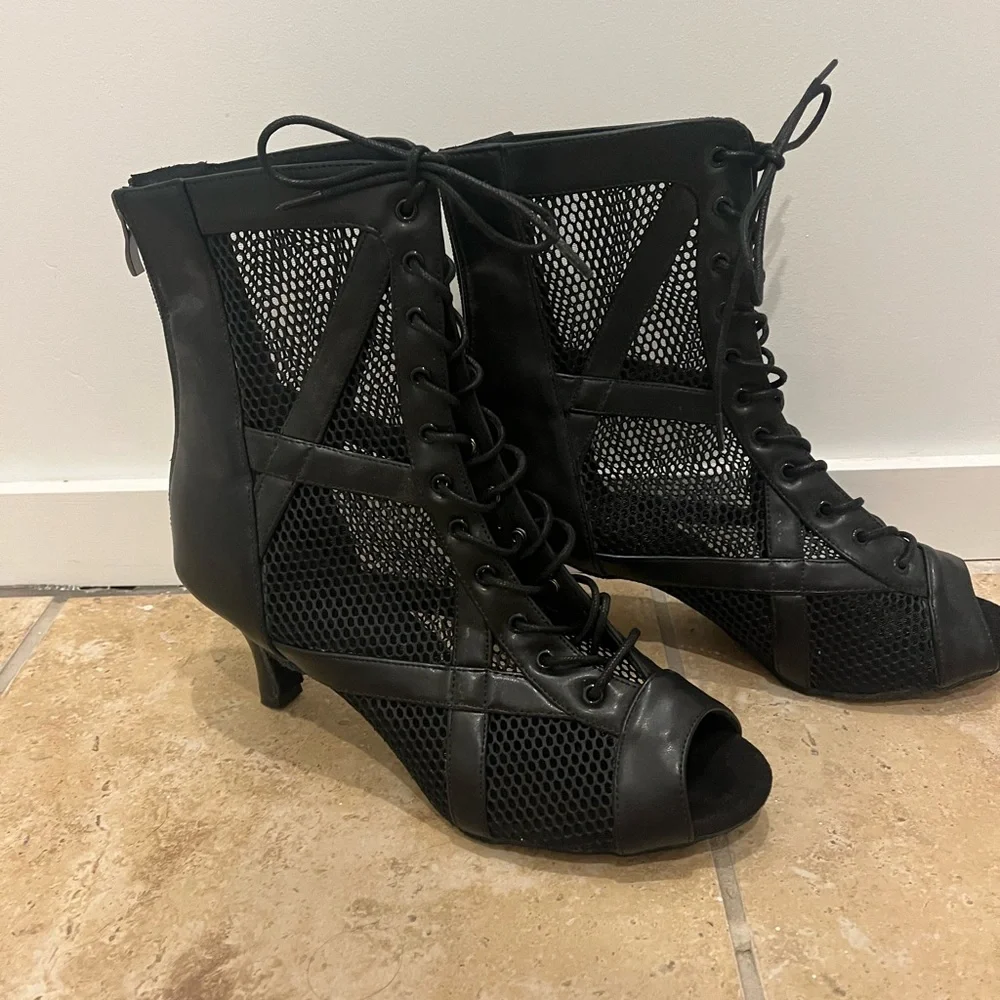 NEW Dance and Sway Leatherette Customized Heel Boot for Heels Dance/Ballroom - Picture 3 of 9